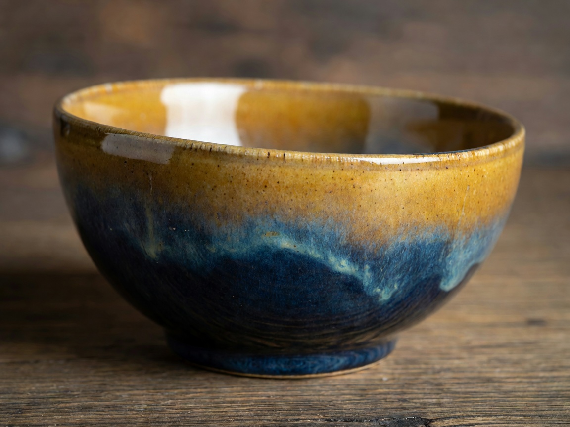 Side profile of the Solstice stoneware bowl showing glaze detail